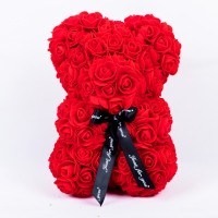 Christmas Gift  25cm Handmade Craft PE Foam Artificial Rose Teddy Bear