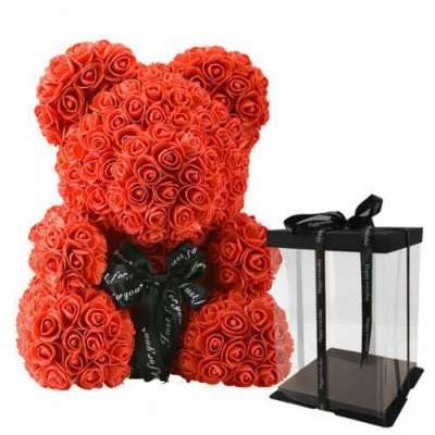 Thanksgiving Decorations Bear from Roses Pe Foam Rose Flower Teddy Bear 40 cm