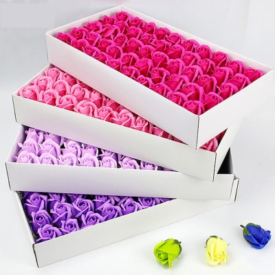 wholesales various color artificial flower roses soap 50pcs