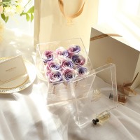 wholesales hot gift for women Acrylic Box With endless preserved roses