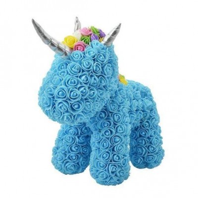 New Product Ideas 2020 Rose Bear With Unicorn Valentine Day Gift Preserved Flower Unicorn