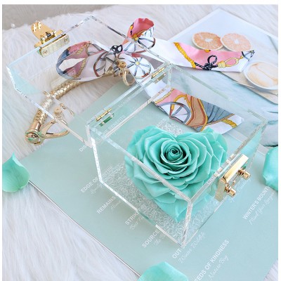 Acrylic box for preserved roses eternal flower boxes Wedding Home Decoration Handicraft