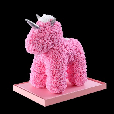 2020 Hot Selling Girlfriend Gifts preserved flower unicorn rose bear for Valentine's day